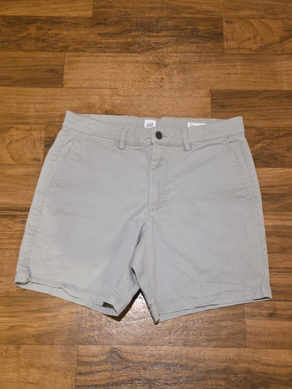 GAP Men's Light Gray Chino Flat-Front Shorts